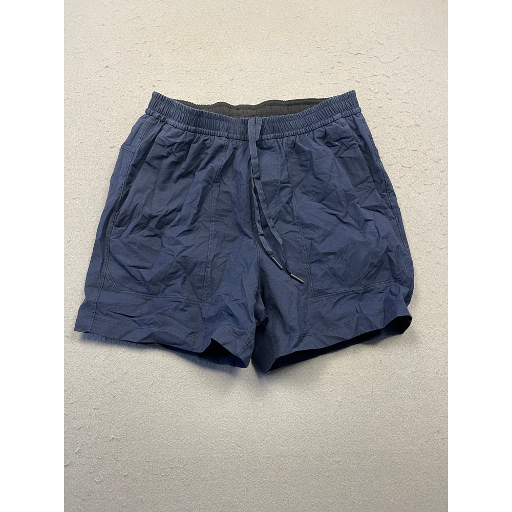 Lululemon Lab Shorts Cotton Nylon Elastane Navy Blue Small Mens